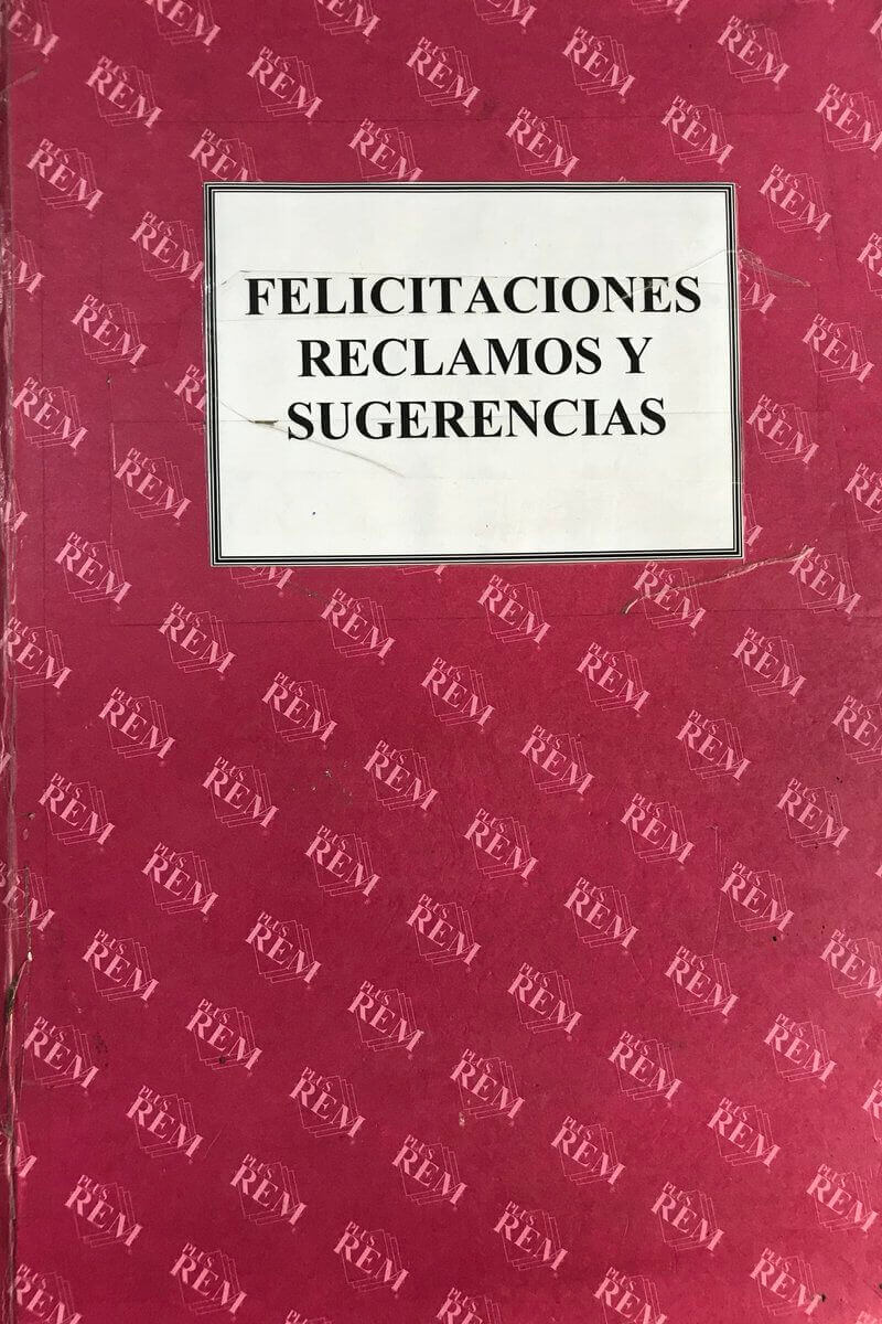 Libro felicitaciones reclamos sugerencias